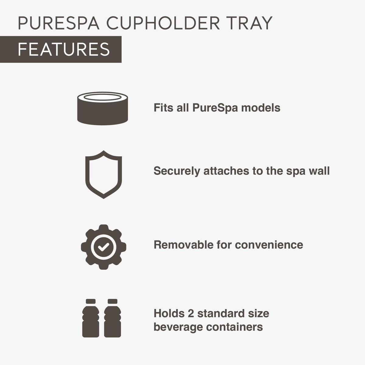 Intex PureSpa open-area cup holder design accommodates snacks or small items.