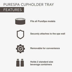 Intex PureSpa open-area cup holder design accommodates snacks or small items.
