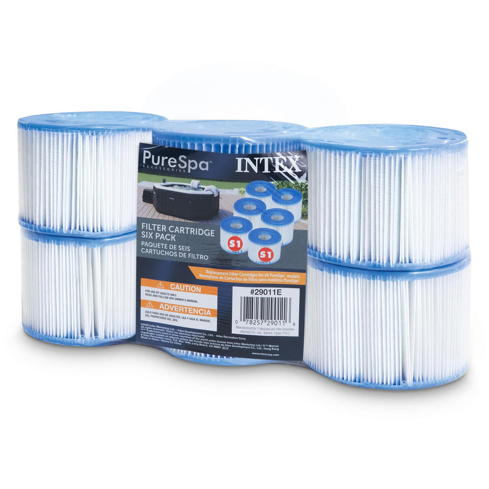 Intex PureSpa S1 filter six-pack ready for replacement.
