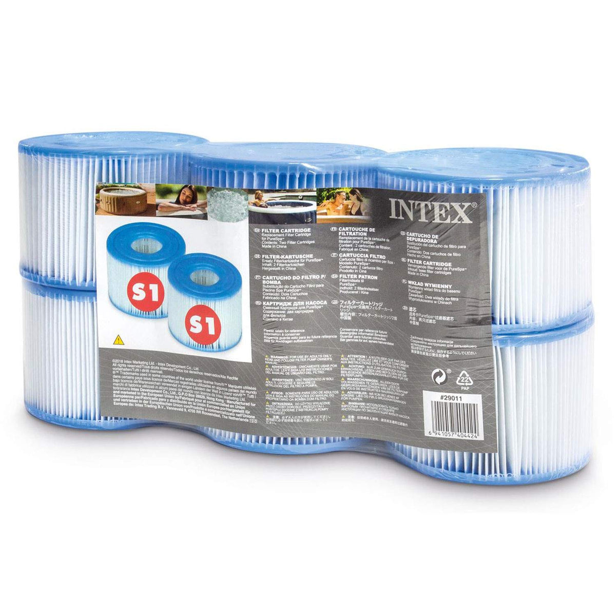 Intex PureSpa S1 filter cartridge 6-pack for clean water and easy maintenance