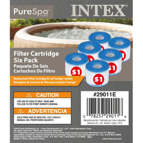 Intex PureSpa S1 filter close-up showing Dacron paper filtration for durability