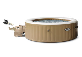 Intex PureSpa with saltwater kit installed, demonstrating simple installation