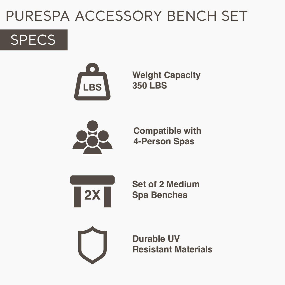 Intex PureSpa UV-resistant plastic bench withstands sun exposure for long-lasting use