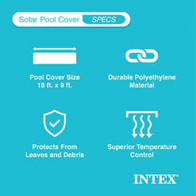 Intex solar heat bubbles technology on pool cover enhances warmth of pool water