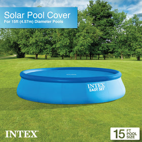 INTEX solar cover bubble layer transfers sun heat to pool water efficiently.