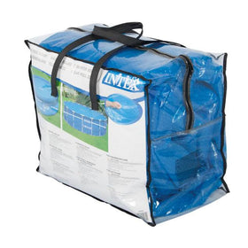 Intex solar pool cover is easy to mount and use during pool season