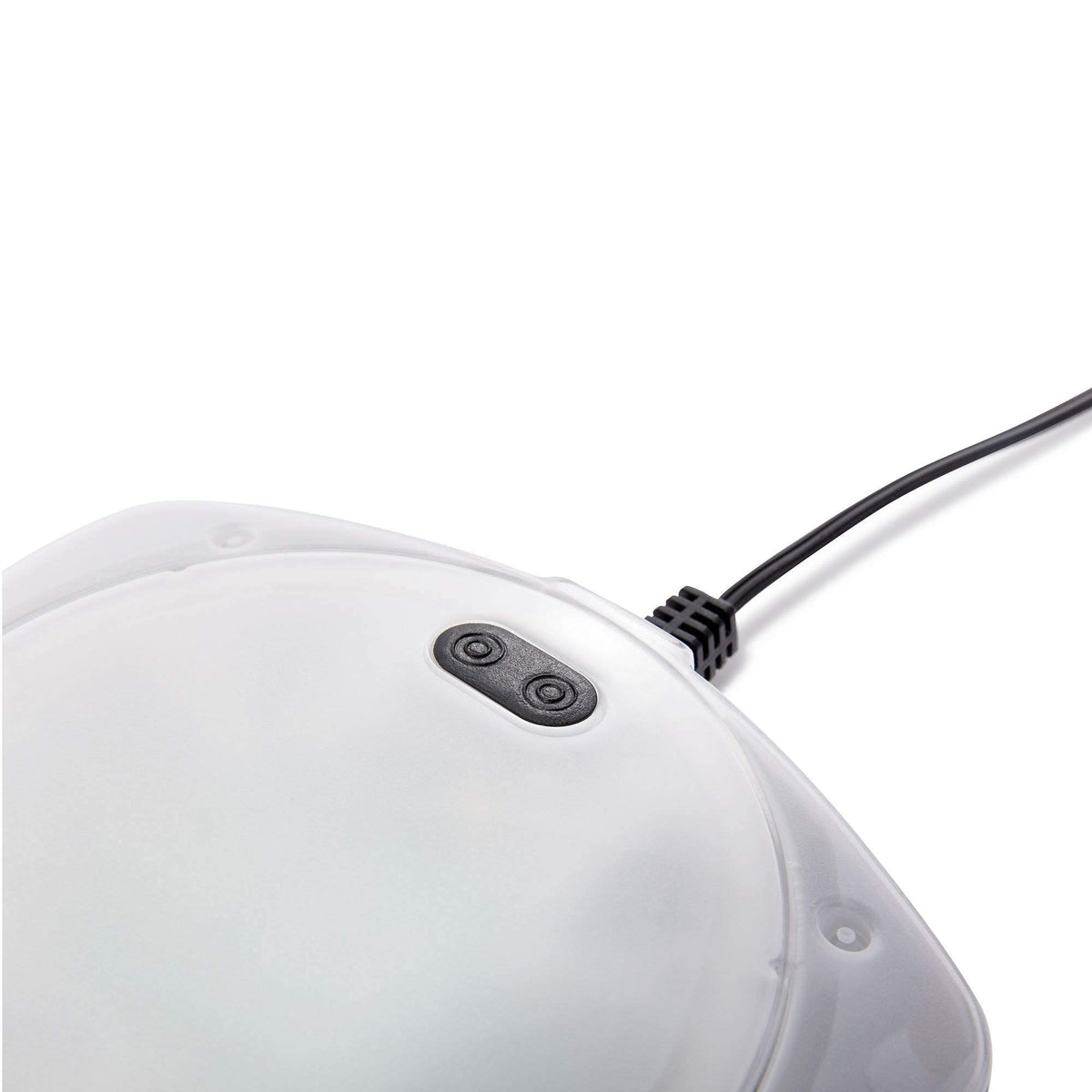 Standard 120V plug delivers reliable power to the submerged light.