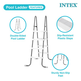 Intex steel frame ladder non-slip base supports safe entry