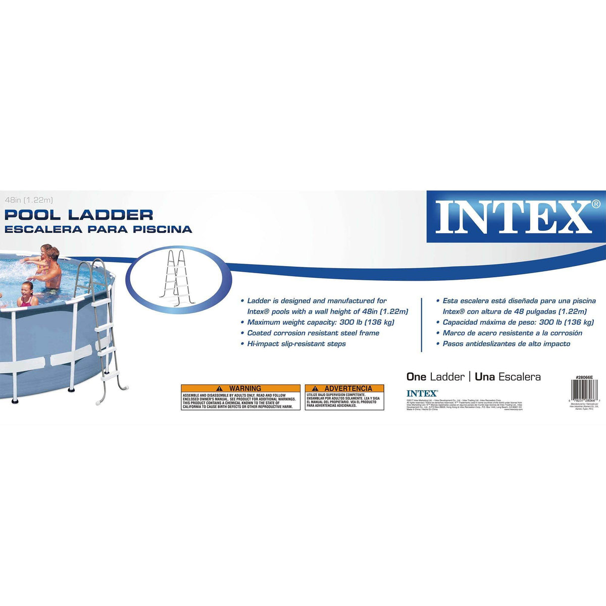 Intex steel frame ladder 48-inch design ready for pool access
