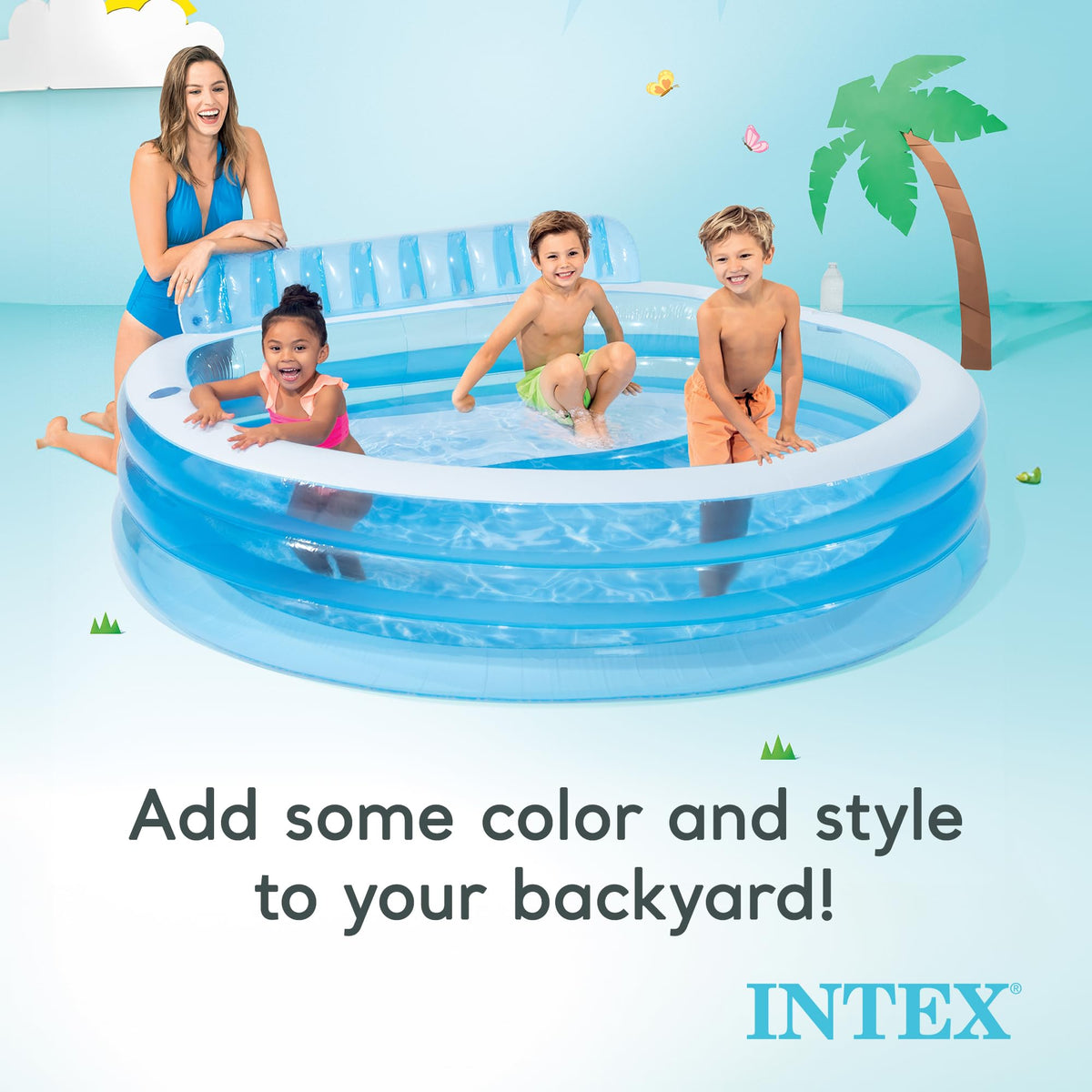 Intex Swim Center combo valve simplifies setup and storage.