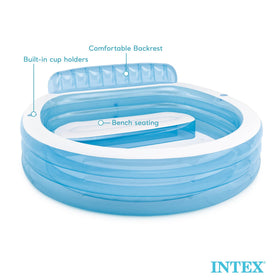 Intex Swim Center drain plug for easy water removal.