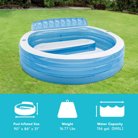 Intex Swim Center 13-gauge vinyl for durable outdoor use.