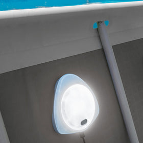 Intex white mode provides steady, bright illumination for safe nighttime swimming.