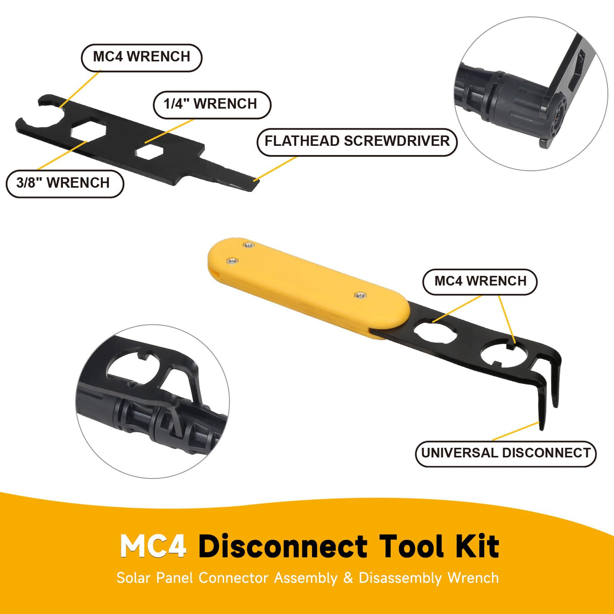 INTII MC4 wrench pair included for versatile fittings in tight spaces.