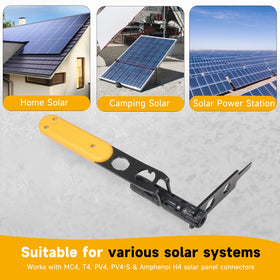 INTII six-in-one solar tool shown for fast MC4 assembly and disassembly.