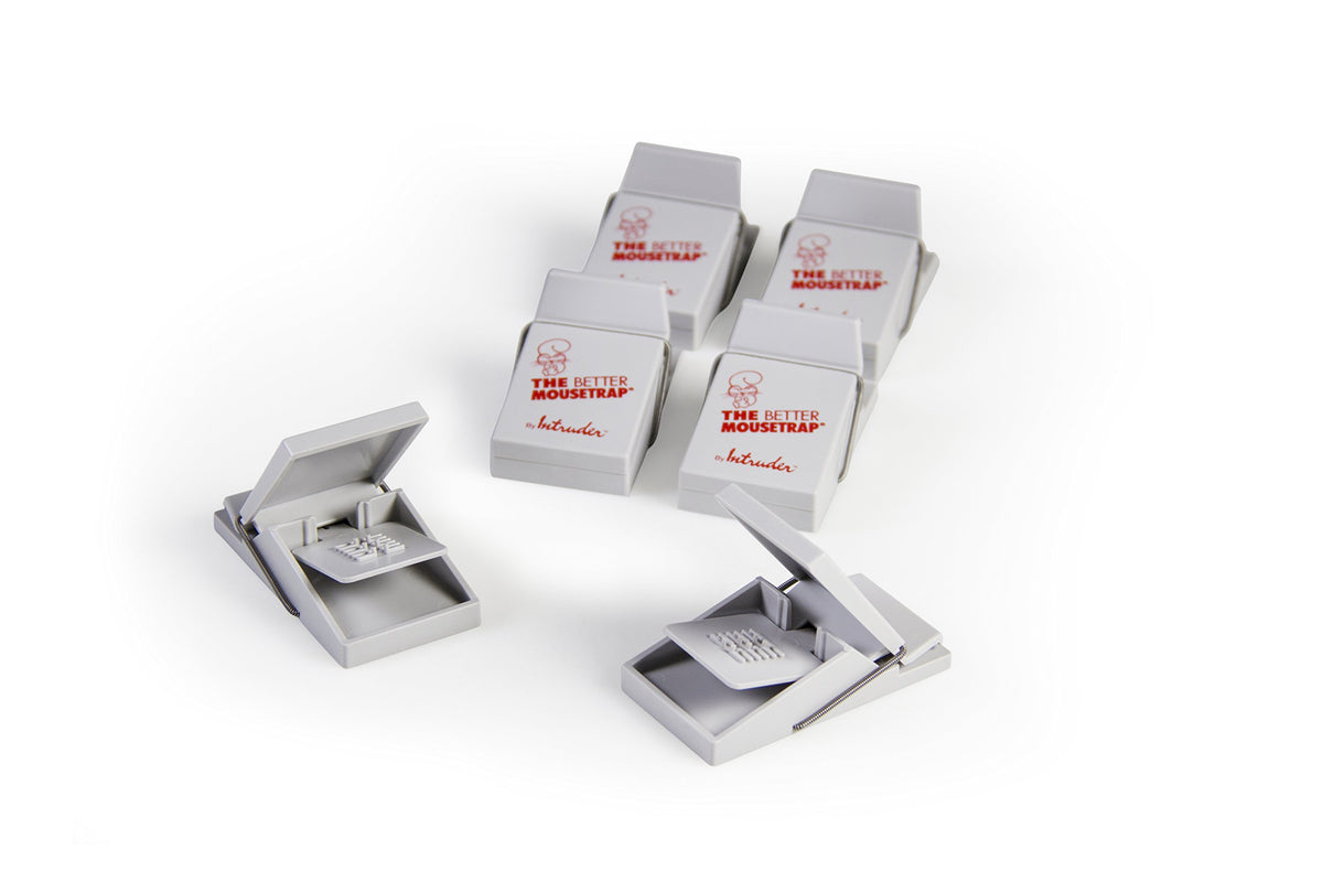 Intruder Better Mousetrap reusable never-touch design minimizes mess and contact.