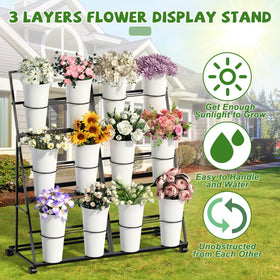 Invech three-tier ladder design maximizes vertical space for blooms