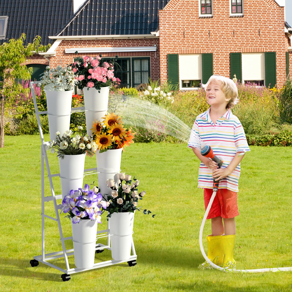 Invech display stand wheels enable easy indoor or outdoor repositioning