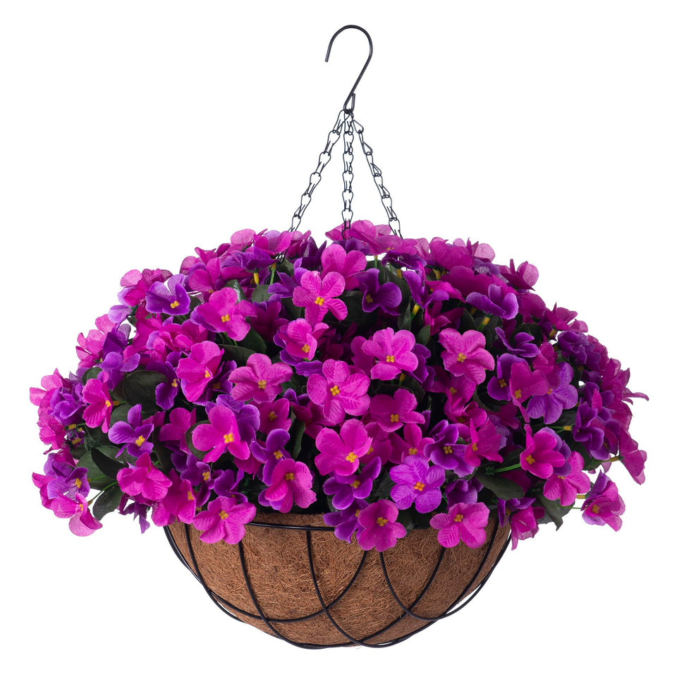 INXUGAO artificial hanging flowers in a full view basket for versatile outdoor and indoor decor.