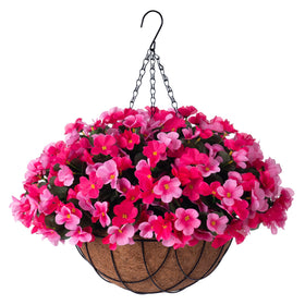 INXUGAO hanging flowers in basket for easy outdoor decor