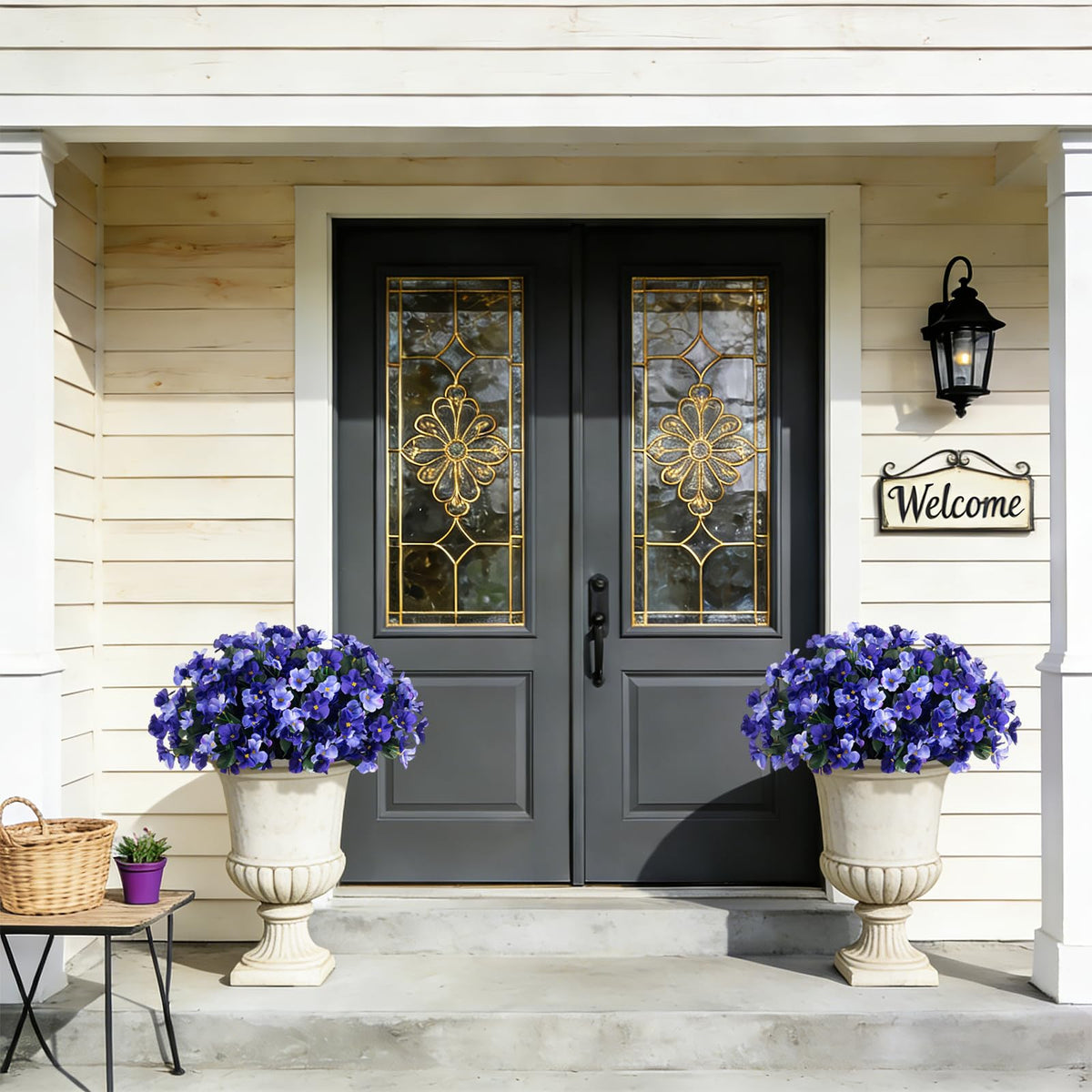 Garden-ready INXUGAO faux hydrangea basket brightens a yard or balcony.