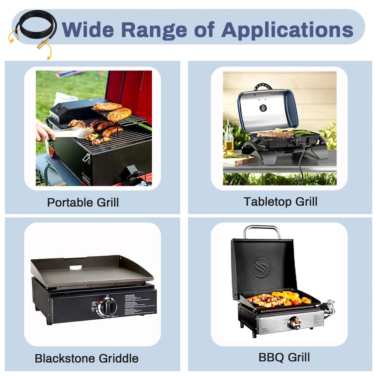 Iococee 18-foot extension keeps the grill away from the RV to reduce smoke