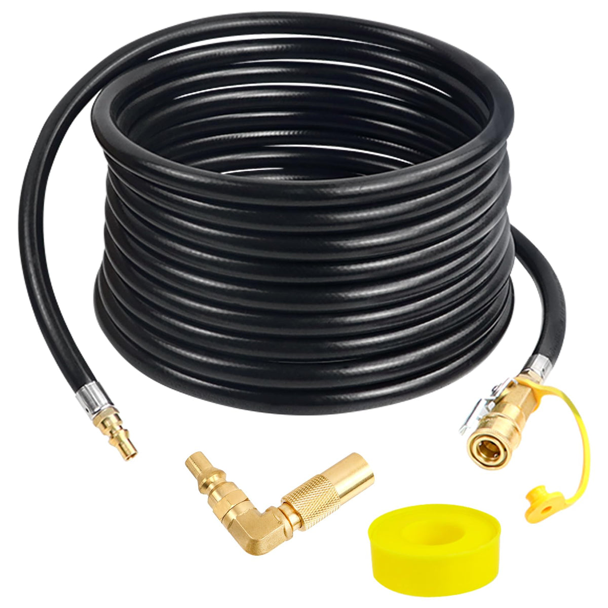 Iococee 24ft rv quick-connect hose with brass fittings ensuring secure, leak-free setup.