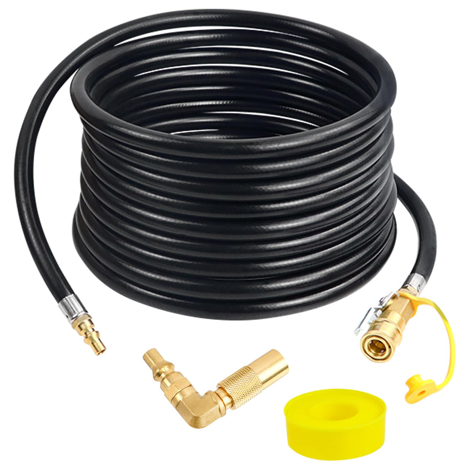 Iococee 24ft rv quick-connect hose with brass fittings ensuring secure, leak-free setup.