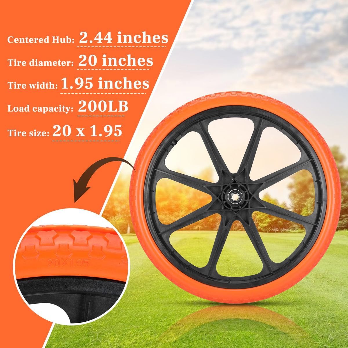 Iococee ABS rim flat-free tire demonstrates strength and resilience.