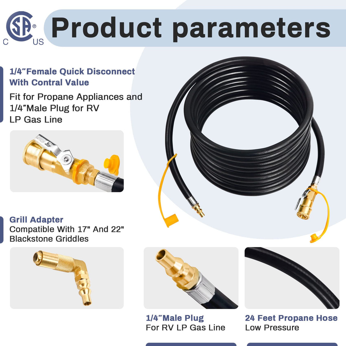 Iococee rv quick-connect hose elbow adapter enables flexible placement near the grill.