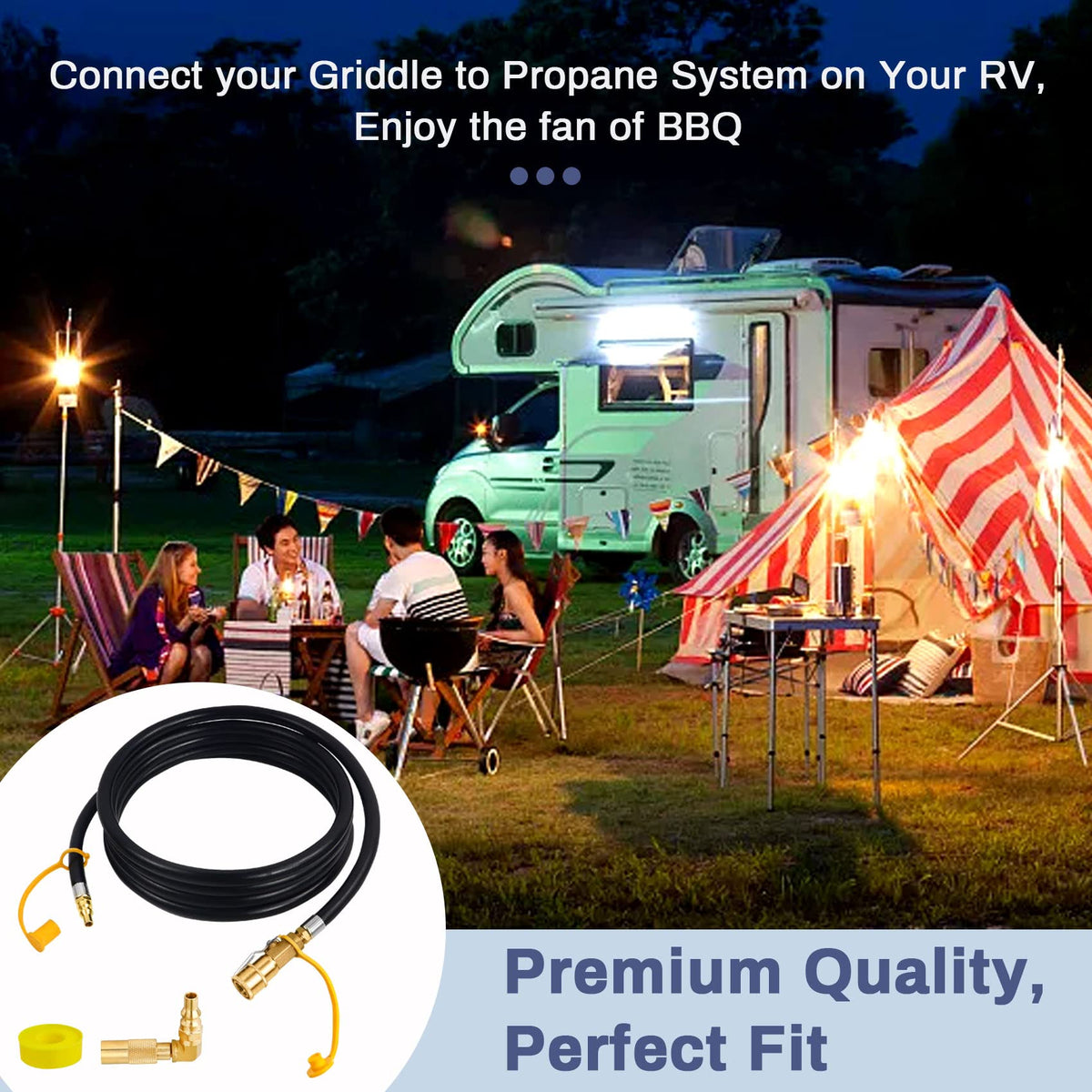 Iococee weather resistant RV propane hose ideal for outdoor use