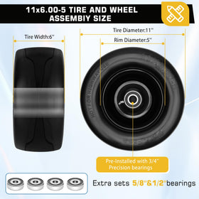 Iococee upgraded carbon steel rim with larger hub for stronger, durable front tires