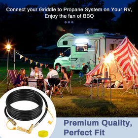 Iococee weather-resistant RV propane hose designed for outdoor cooking