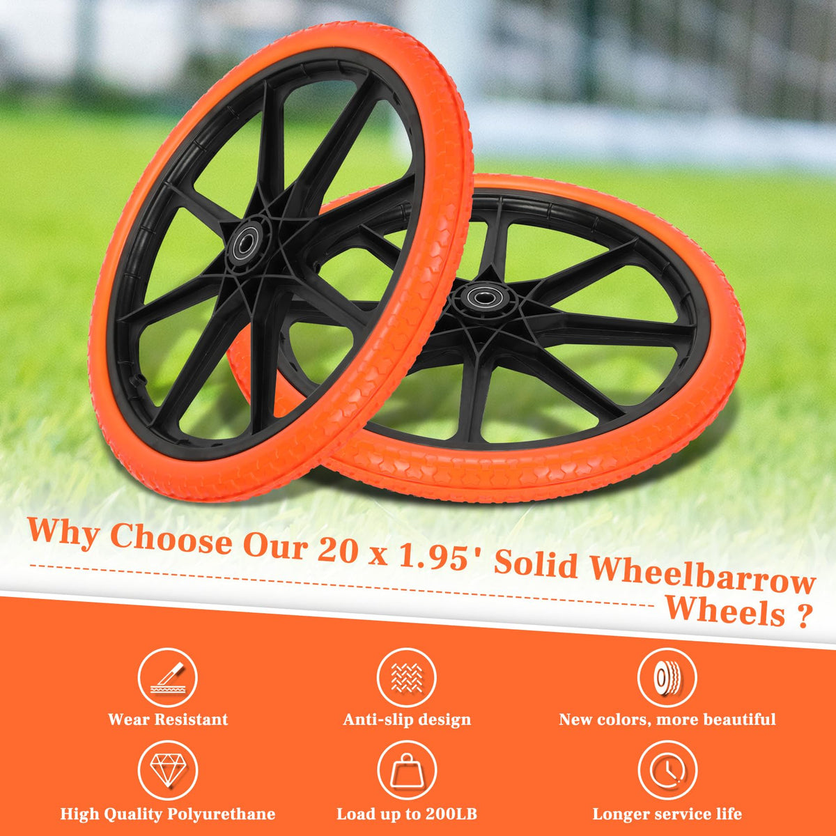Iococee wide-tread wheel design enhances stability on uneven ground.
