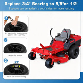 Iococee zero-turn mower compatibility shown for versatile outdoor use.