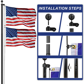 IOEN flag pole capable of flying two flags at once