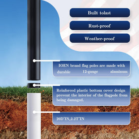 IOEN wind-tested pole survives up to 110 mph winds outdoors