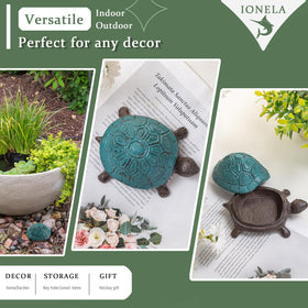 Antique blue finish with weatherproof coating resists rust and fading from sun and rain.