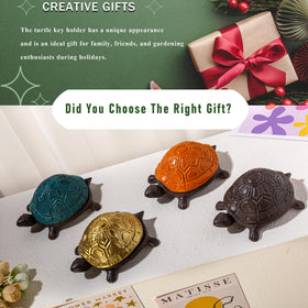 Outdoor key holder on porch or patio with lifelike turtle detail.