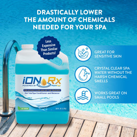 IonRx spa water clarity scene showing crystal-clear water for inviting soaks.