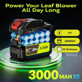 IOOKNA 21V dual 3000mAh batteries provide long, uninterrupted cleaning sessions