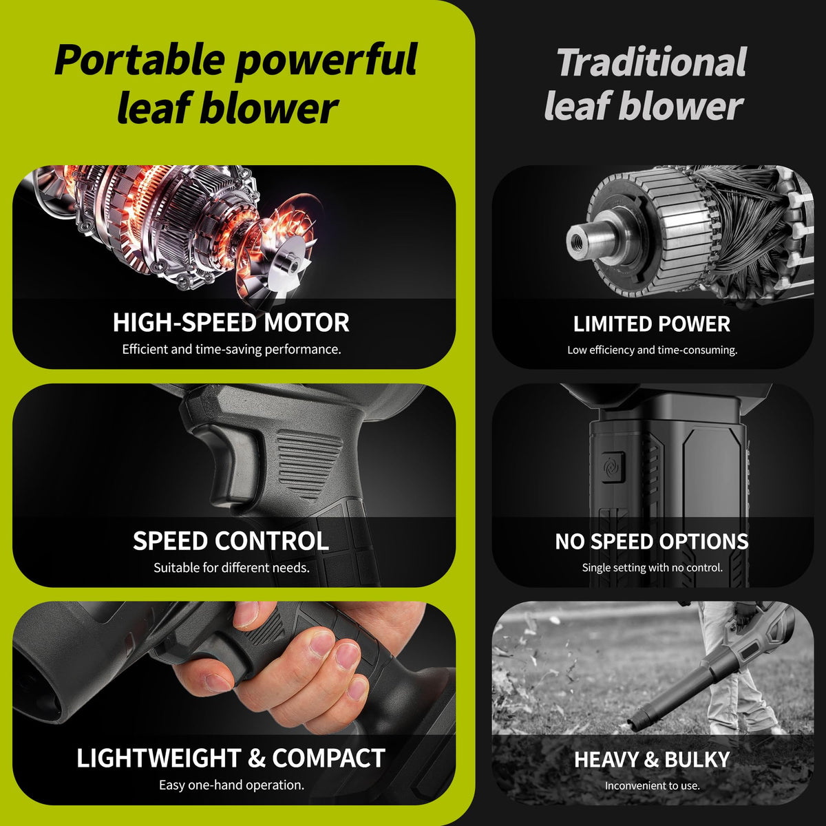 IOOKNA multi-scene cleaning; blower used on yard and car interiors