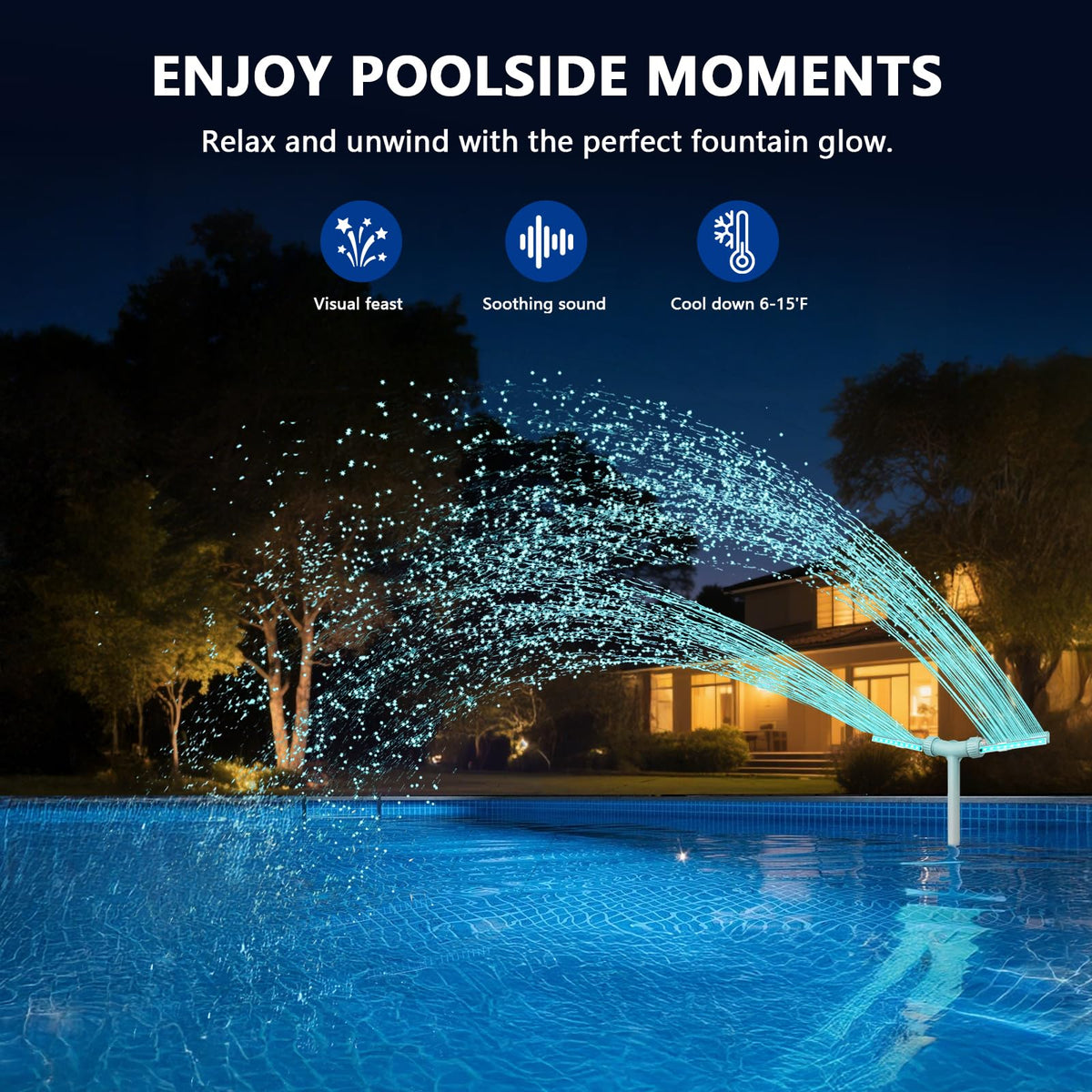 IPOOLTENG UV-resistant ABS housing resists sun and pool chemicals.