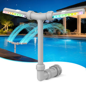 IPOOLTENG dual-sprays fountain creates dramatic pool ambiance and cooling spray.