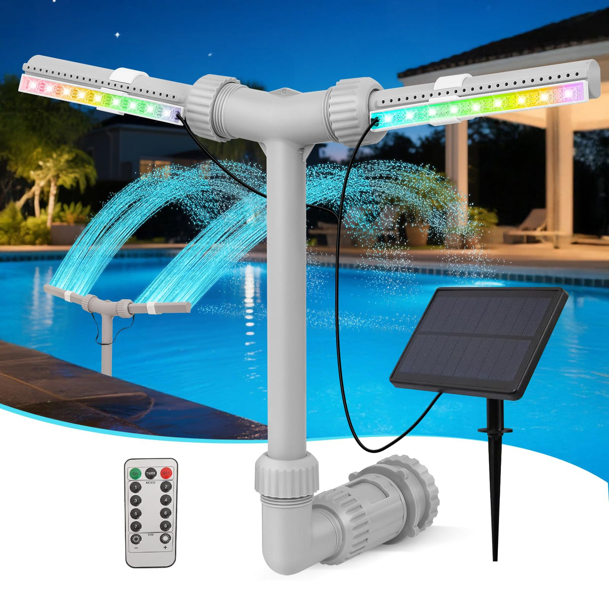 IPOOLTENG high-pressure fountain jets provide strong water reach and vibe.