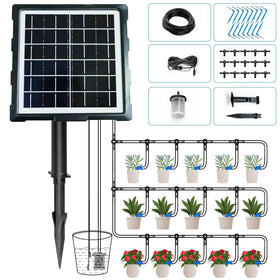 IPOW 50 days standby time solar watering system showing long-run efficiency for multiple pots