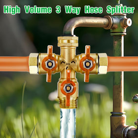 IPOW brass body 3-way splitter supports reliable water distribution.
