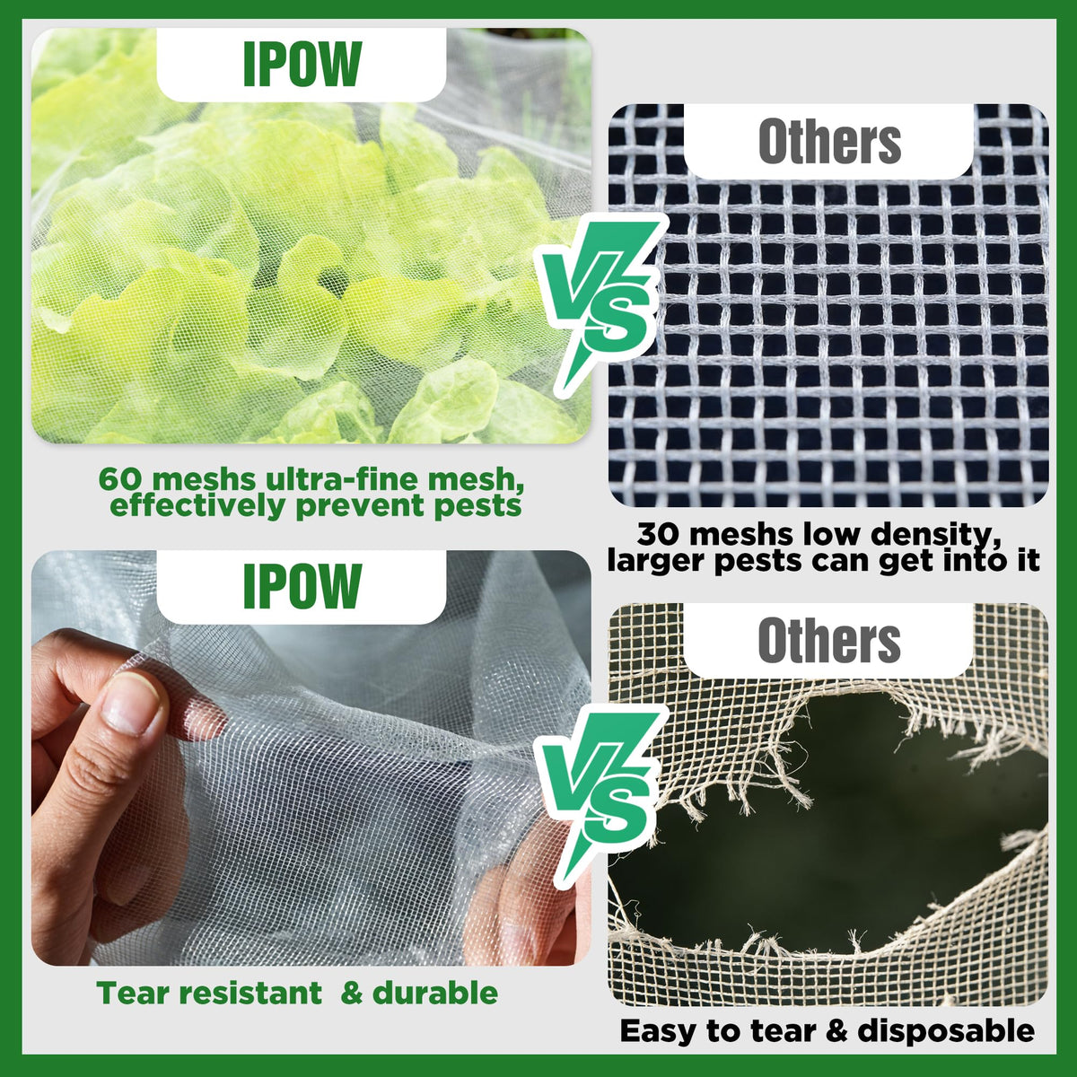 IPOW easy installation with garden staples not shown.