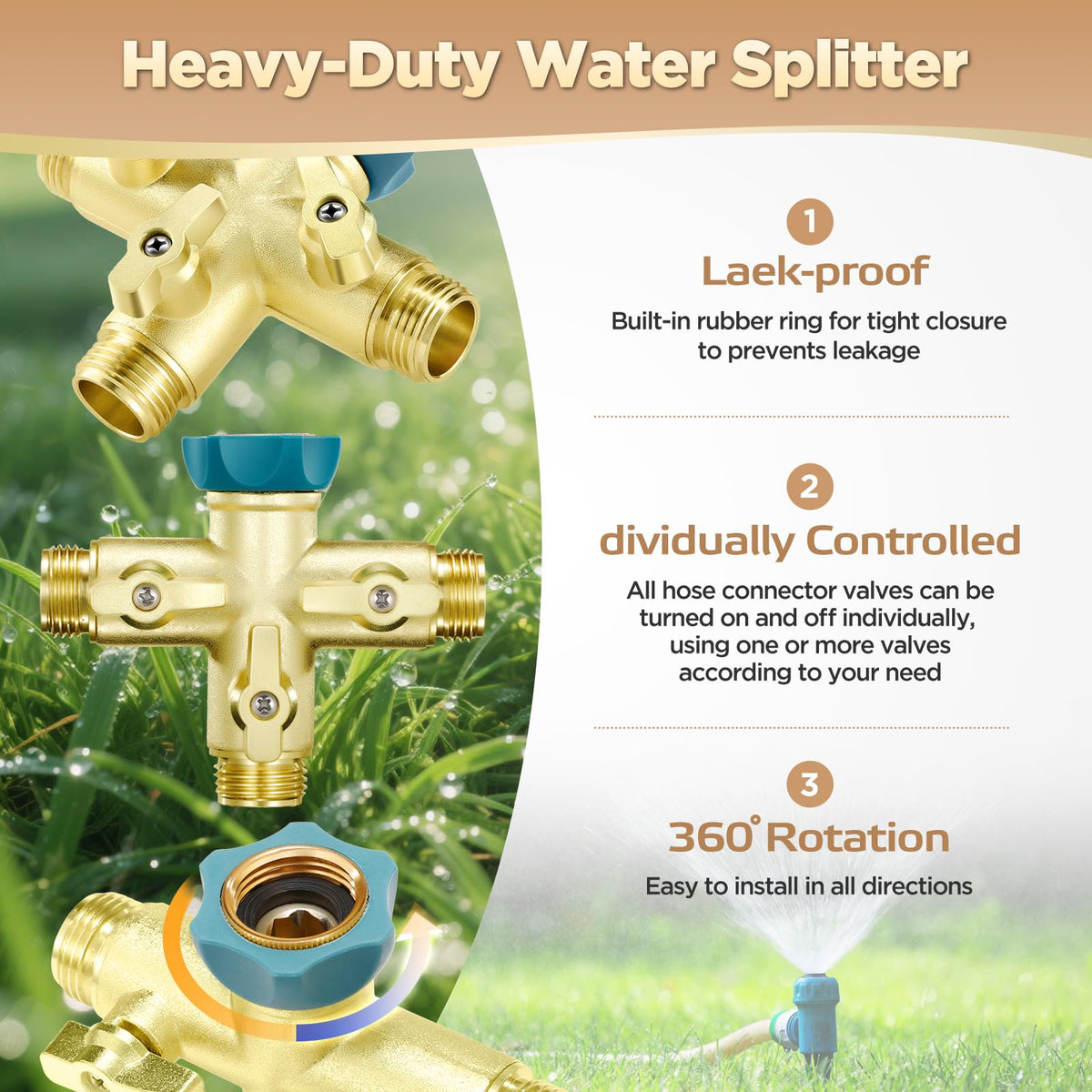 IPOW hose splitter comfort grip in action for easy handling.
