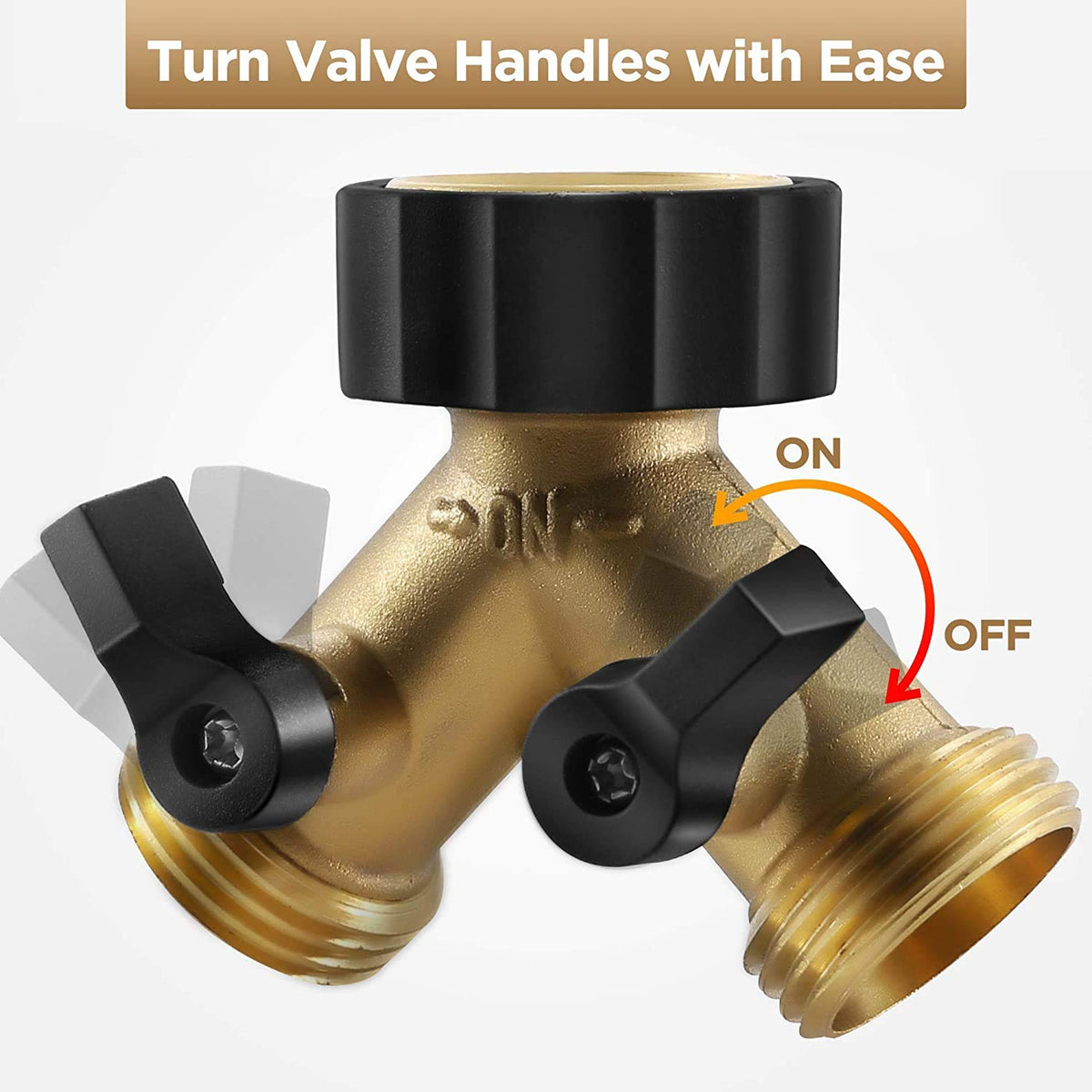 IPOW spigot connection with wide black grip for tool-free installation